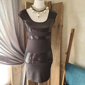 Wishes wishes wishes Black Sequin body con dress